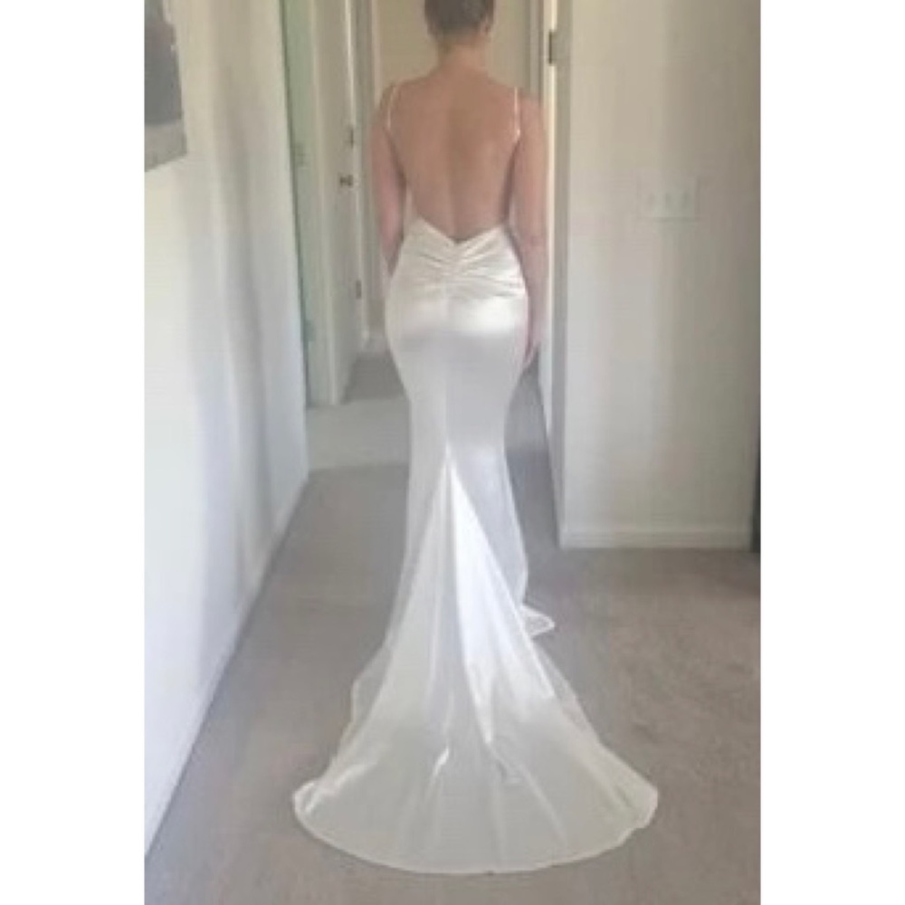 Paris Ruched Detail Backless Floor Length Slip Dress - Picture 5 of 12
